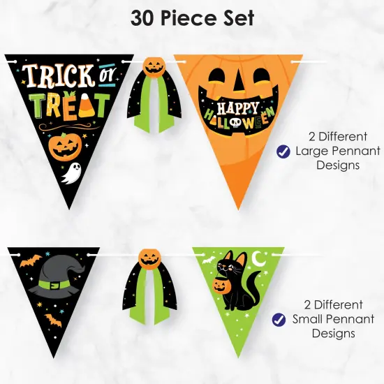 Big Dot of Happiness Jack-O'-Lantern Halloween - DIY Kids Halloween Party Pennant Garland Decoration - Triangle Banner - 30 Pieces {6}
