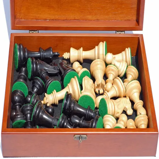 WE Games Weighted Jacques Wood Chess Pieces in Box, 3.5 in. King {2}