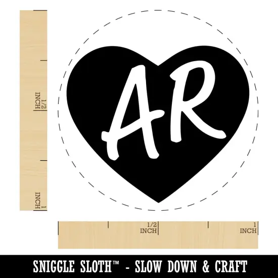 AR Arkansas State in Heart Rubber Stamp for Stamping Crafting Planners {1}
