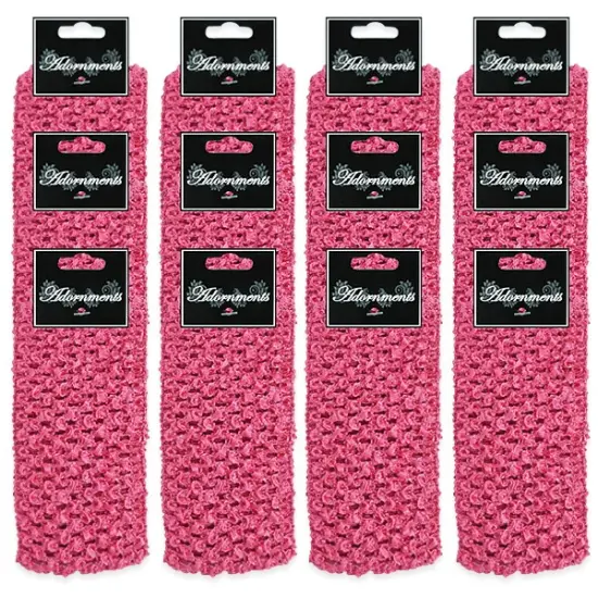 Pack of 12 2 3/4" Crochet Headband Fuchsia {1}