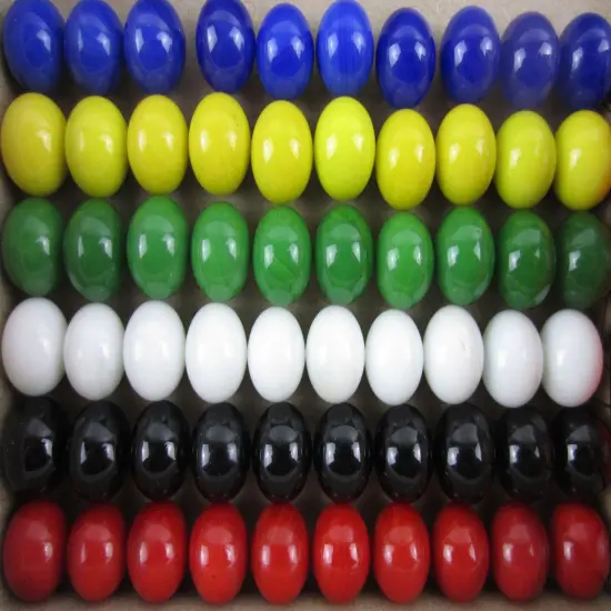 60 Solid Color Replacement Marbles Set run Chinese Checker Dirty Game GLASS 14mm {2}