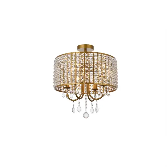 Elise 17 inch flush mount in brass {3}