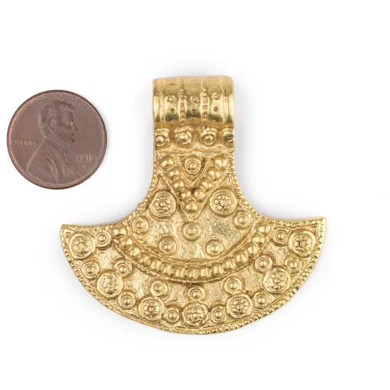 TheBeadChest Brass Patterned Shield Pendant (50x50mm) {2}