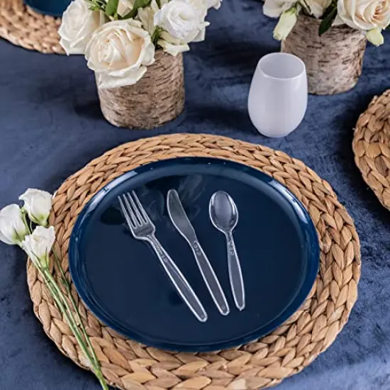 Disposable Cutlery set, SAPPHIRE Design, Clear Color, 360 Pieces: 180 Forks, 120 Spoons, 60 Knives {4}