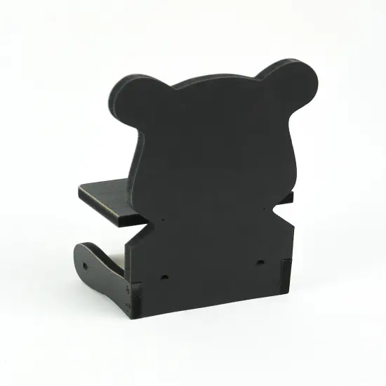 Whimsical Hand Painted Black Bear Wooden Toilet Paper Roll Holder {4}
