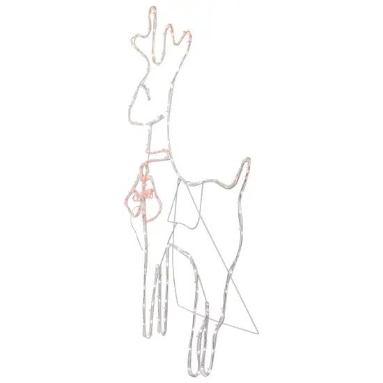 Northlight 36" Lighted Standing Reindeer Silhouette Outdoor Christmas Decor White {7}