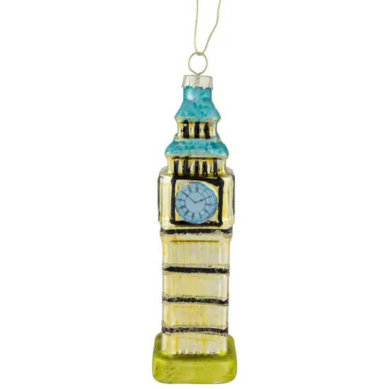 Northlight 5.5" Golden Big Ben Glittered Glass Christmas Hanging Ornament {5}