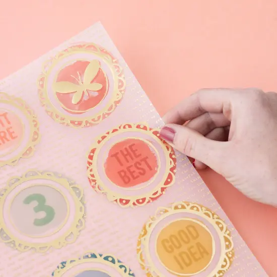 Vicki Boutin Print Shop Specialty Paper 12"X12"-Gold Foiled Vellum {3}