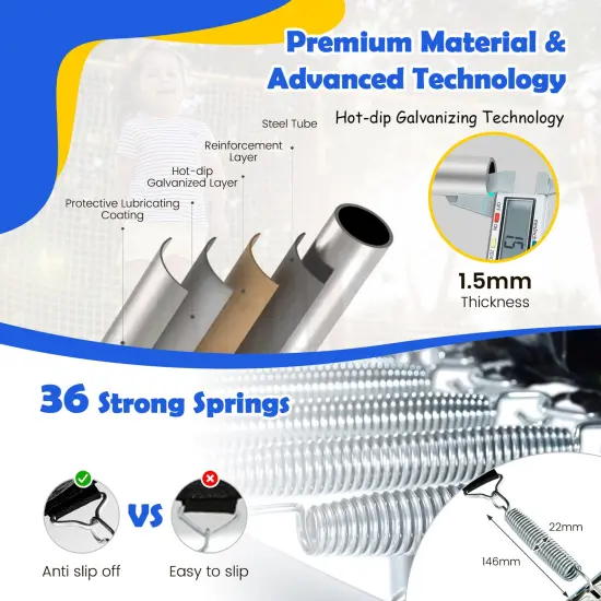 Trampoline with Ladder and Slide for Indoor and Outdoor Blue {5}