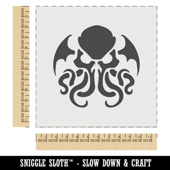 Cthulhu Eldritch Horror Scary Wall Cookie DIY Craft Reusable Stencil {1}