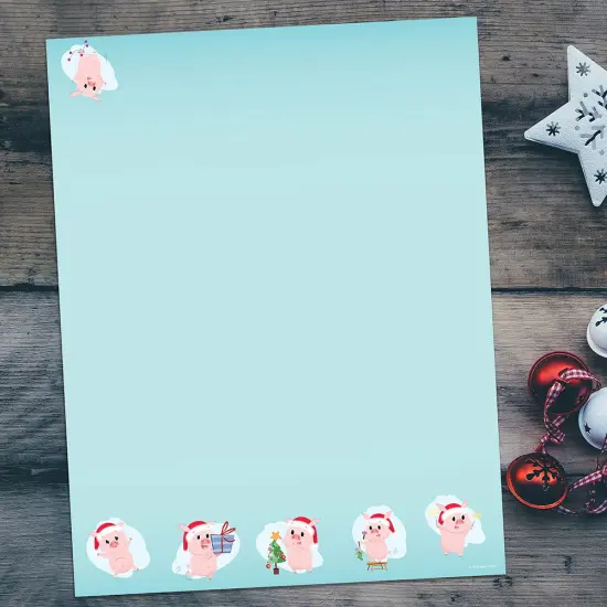 Great Papers! Merry Pig Holiday Letterhead, Invitations and Announcements, Printer Friendly, 8.5" x 11", 80 Pack {3}