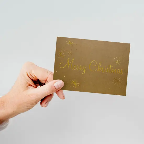 Great Papers! Note Card, Kraft with Gold Foil, Merry Christmas, 4.875" x 3.375"(folded), 50 cards/Kraft envelopes {4}