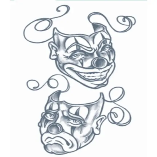 Prison Life Comedy And Tragedy Now And Later Tattoos Costume Accessory {1}