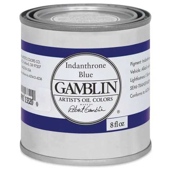 Gamblin Artist's Oil Color - Indanthrone Blue, 8 oz Can {2}