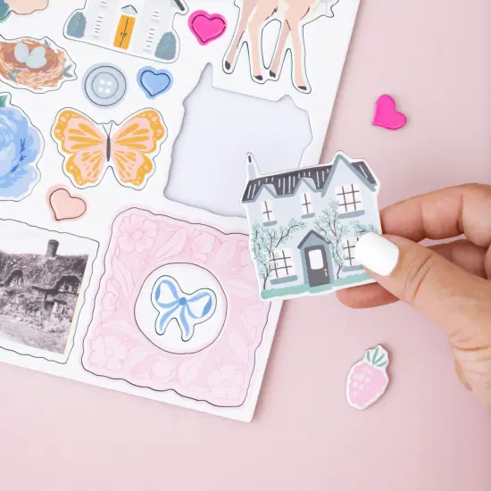 Maggie Holmes Parasol Chipboard Stickers 12"X12"-Icons & Phrase {5}