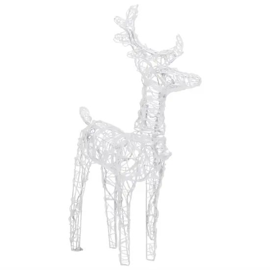 Reindeers & Sleigh Christmas Decoration 160 LEDs 51.2" Acrylic Warm white {6}