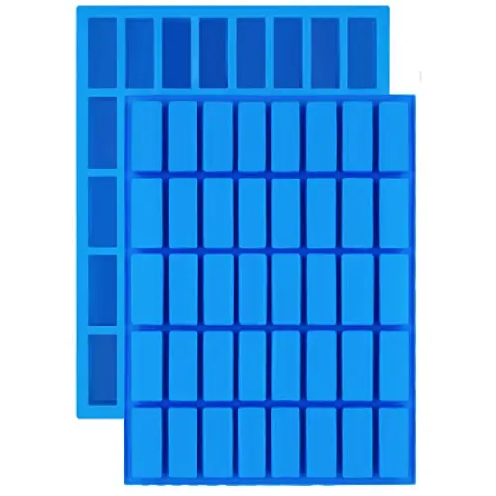 2 Pieces 40 Cavity Narrow Rectangle Silicone Caramel Candy Molds Chocolate Bar Mold for Truffles, Ganache, Jelly, Praline, Brownie, Butter, Ice Cube Tray {2}