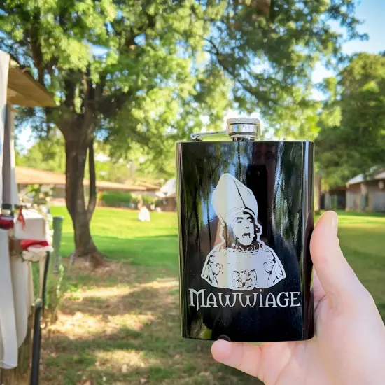 8oz BLACK Mawwiage Flask {5}