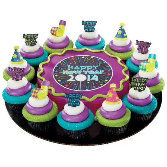 Happy New Year Foil DecoPics&reg; Cupcake Decoration, 12ct {4}