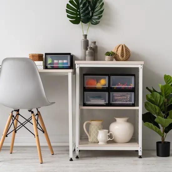 IRIS USA 8Pack 6qt Small Modular Plastic Stacking Drawers, Black {3}