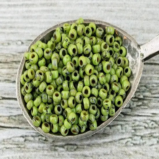 Opaque Chartreuse Picasso Miyuki Seed Beads {3}