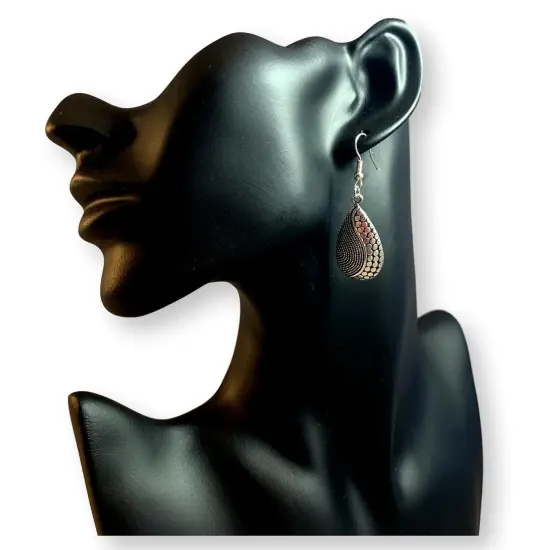 Boho Silver Tone Bohemian Dangle Earrings {3}