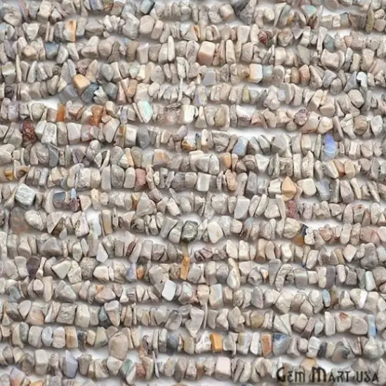 Australian Opal Chip Beads, 34 Inch, Natural Chip Strands, Drilled Strung Nugget Beads, 3-7mm, Polished, GemMartUSA (CHAO-70001) {2}