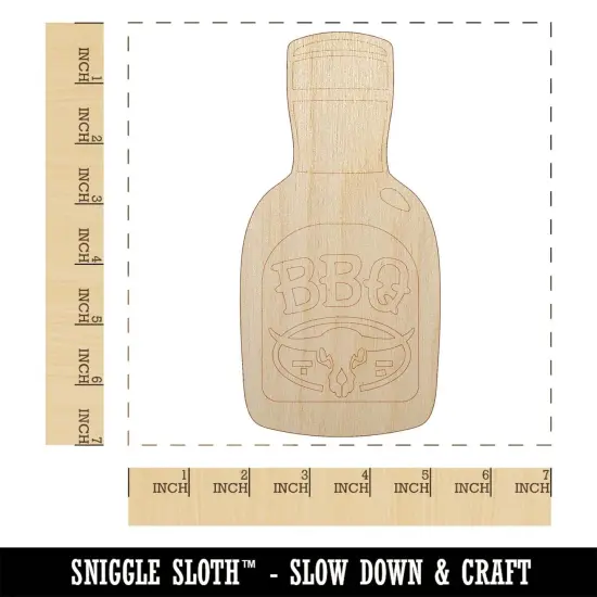 Delicious BBQ Barbecue Sauce Unfinished Wood Shape Piece Cutout for DIY Craft Projects {1}