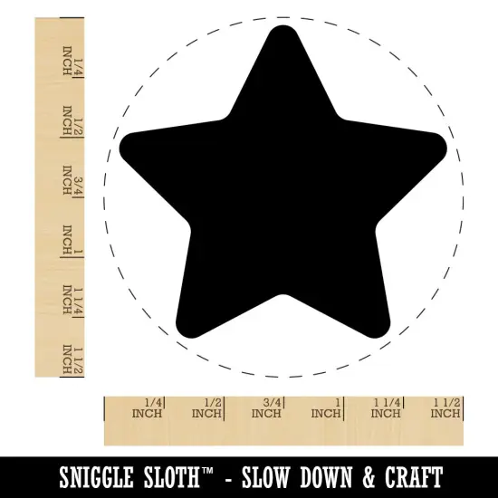 Star Curved Points Self-Inking Rubber Stamp for Stamping Crafting Planners Black {1}