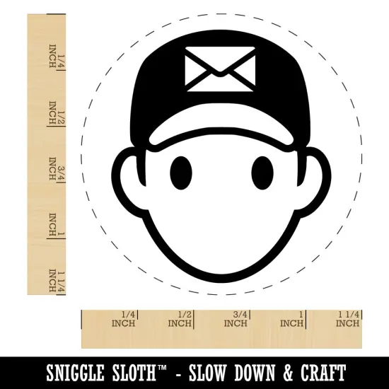 Occupation Mail Delivery Man Icon Rubber Stamp for Stamping Crafting Planners {1}