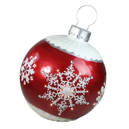 Northlight LED Lighted Ball Commercial Christmas Ornament Outdoor Decoration - Red - 26.5” {1}