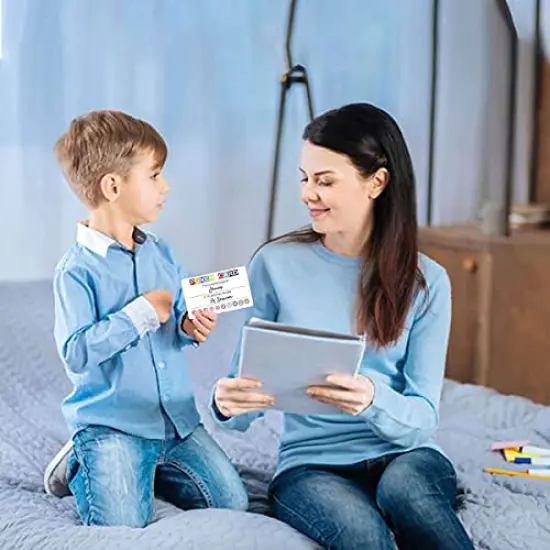 200 Pieces Reward Punch Cards - Behavior Incentive Awards for Kids Students Teachers - Business Loyalty Card 2" x 3.5" {9}
