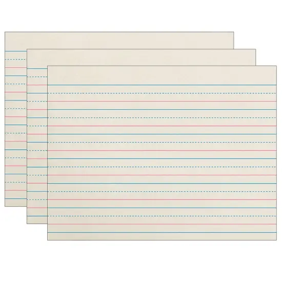 Newsprint Handwriting Paper, Dotted Midline, Grade K, 3/4" x 3/8" x 3/8" Ruled Long, 10-1/2" x 8", 500 Sheets Per Pack, 3 Packs {1}