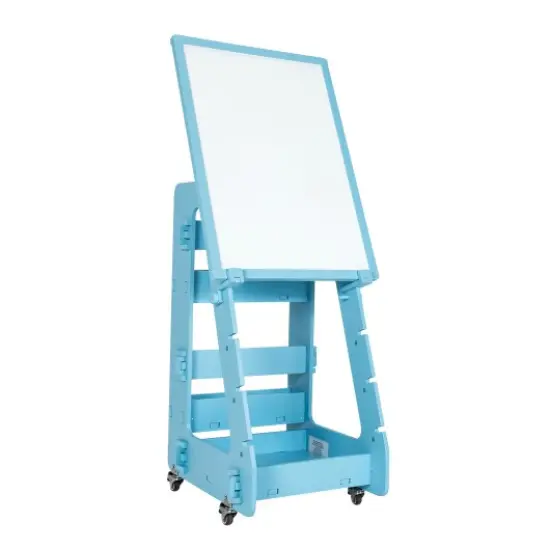 Kids' Standing Art Easel with 4-Level Adjustable Height and Multi-Functional Drawing Board Navy {7}