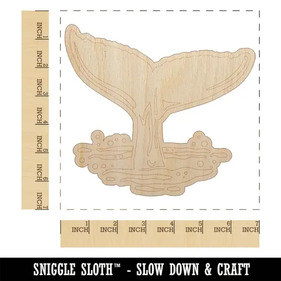 Whale Tail Unfinished Wood Shape Piece Cutout for DIY Craft Projects {1}