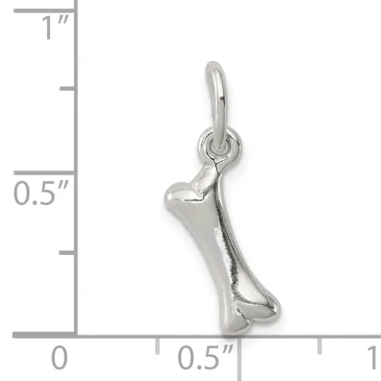 Sterling Silver Polished Bone Charm Pendant Jewelry 12mm x 5mm {4}
