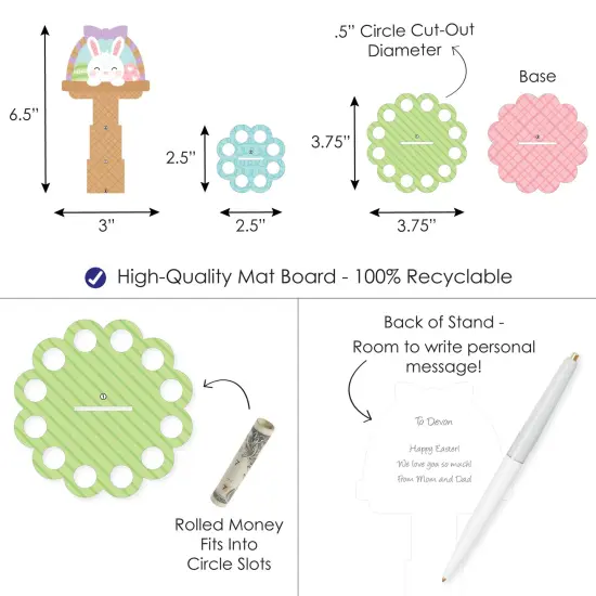 Big Dot of Happiness Spring Easter Bunny - DIY Happy Easter Party Money Holder Gift - Cash Cake {4}