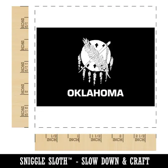 Oklahoma State Flag Square Rubber Stamp for Stamping Crafting {1}