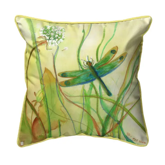 Betsy Drake Betsy's Dragonfly Extra Large 22 X 22 Indoor / Outdoor Pillow {1}
