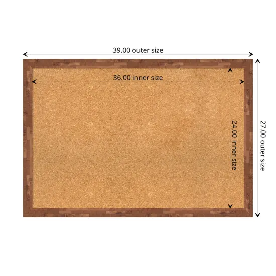 Fresco Wood Framed Corkboard, Natural Cork Fresco Light Pecan {3}