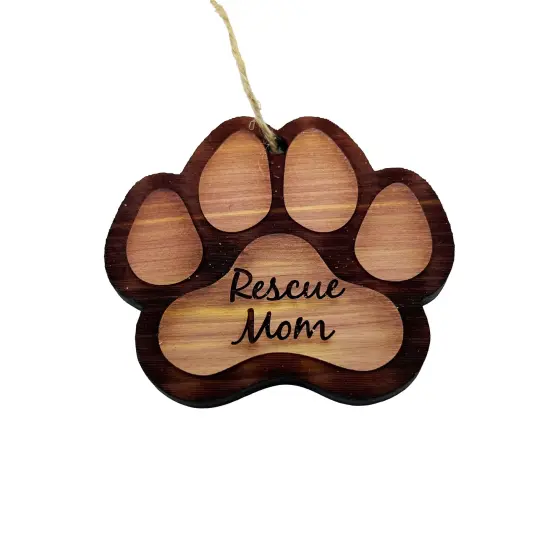 Rescue Mom - Cedar Ornament {3}