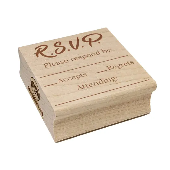RSVP Please Respond By Blank Fill-In Wedding Invitation Square Rubber Stamp for Stamping Crafting {7}