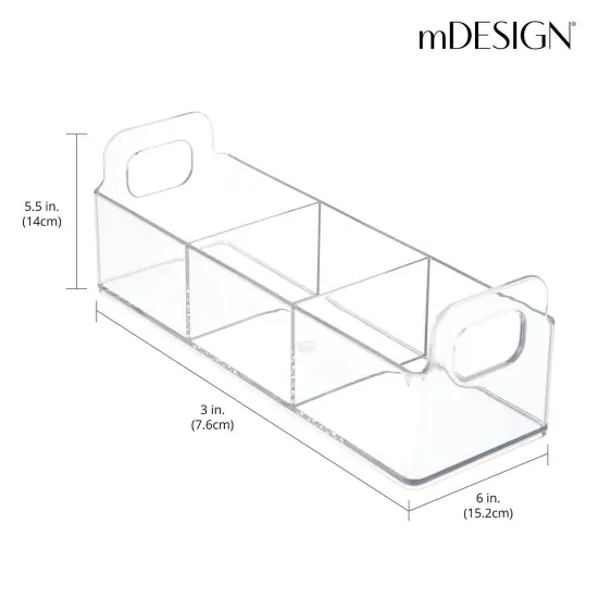 mDesign Plastic 3-Compartment Condiment Organizer/Tea Bag Holder {3}