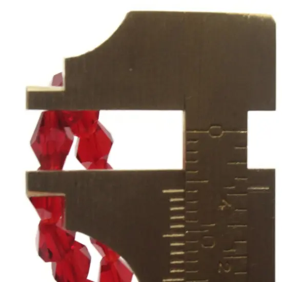 49 6mm Red Glass Faceted Bicone Beads {5}