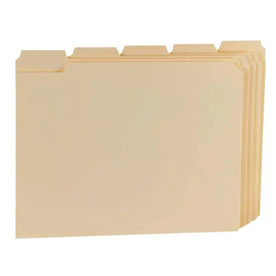 Essentials&trade; Manila File Folders, Letter Size, 1/5 Cut, 100 Per Box {1}