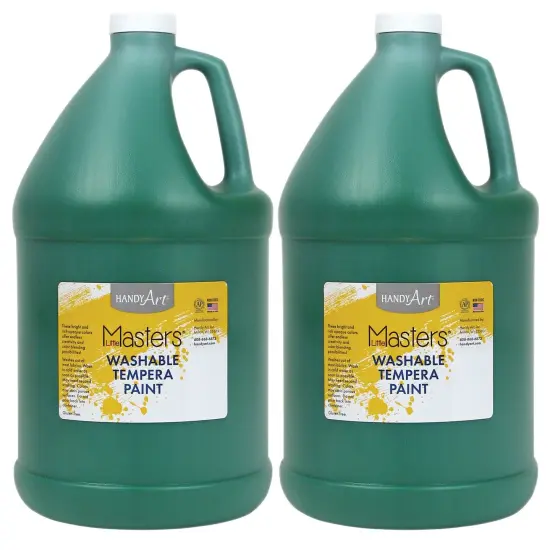 Little Masters&reg; Washable Tempera Paint, Green, Gallon, Pack of 2 {1}
