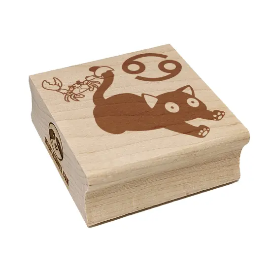 Astrological Cat Cancer Horoscope Zodiac Sign Square Rubber Stamp for Stamping Crafting {7}
