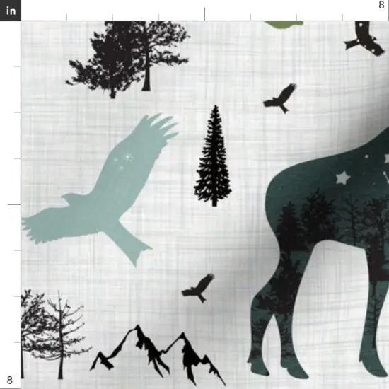 Various Fabrics by the Yard or Fat Quarter Arctic Woodland Animals Forest Alaska Mountains Adventure Bear Moose Custom Printed Fabric by Spoonflower {4}