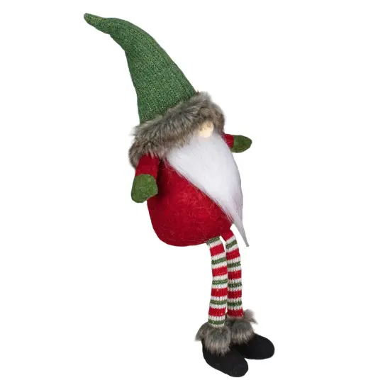 Northlight Dangling Legs Plush Sitting Gnome Christmas Figure - 25" - Red and Green {5}
