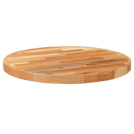 Emma and Oliver Round Butcher Block Style Table Top - Restaurant Table Top {1}